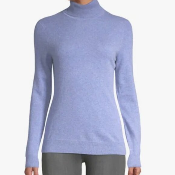 Lord & Taylor 2-Ply Cashmere Sweater Turtleneck LS Light Violet Classic Medium - Picture 1 of 9